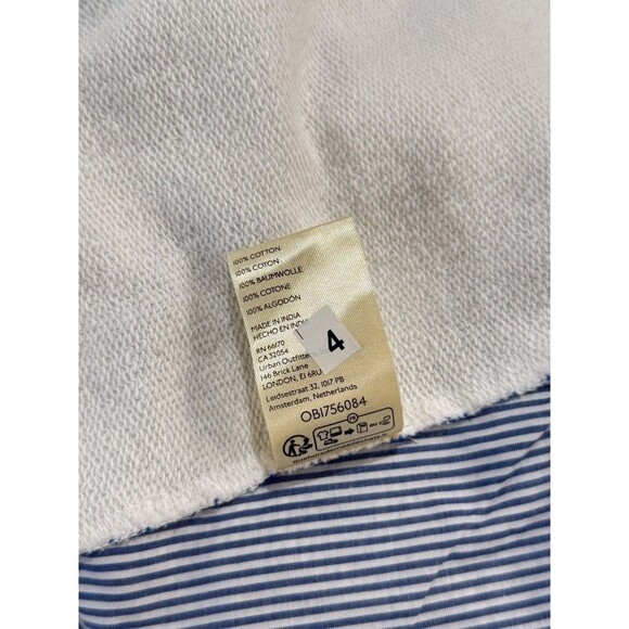 Anthropologie Pernille Rosenkilde Top White Remixed Striped Pullover Medium - Picture 12 of 13